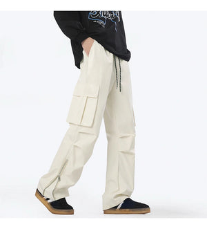 Ankle Length Half Zipper Pants , - Streetwear Pants - Slick Street