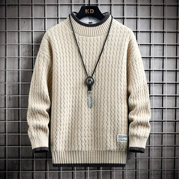 Classic Knitted Sweatshirt Khaki, XXS - Streetwear Sweatshirts - Slick Street