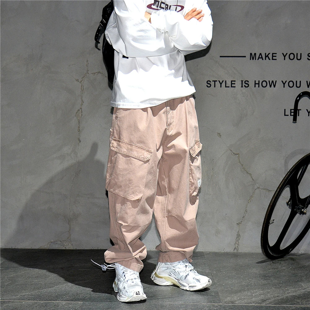 Ankle Length Baggy Cargo Pants , - Streetwear Pants - Slick Street