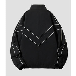 Striped White Lining With Rib sleeve Style Jacket ,  - Streetwear Jacket - Slick Street