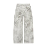 Distressed Dirty White Baggy Pants White, XXS - Streetwear Pants - Slick Street