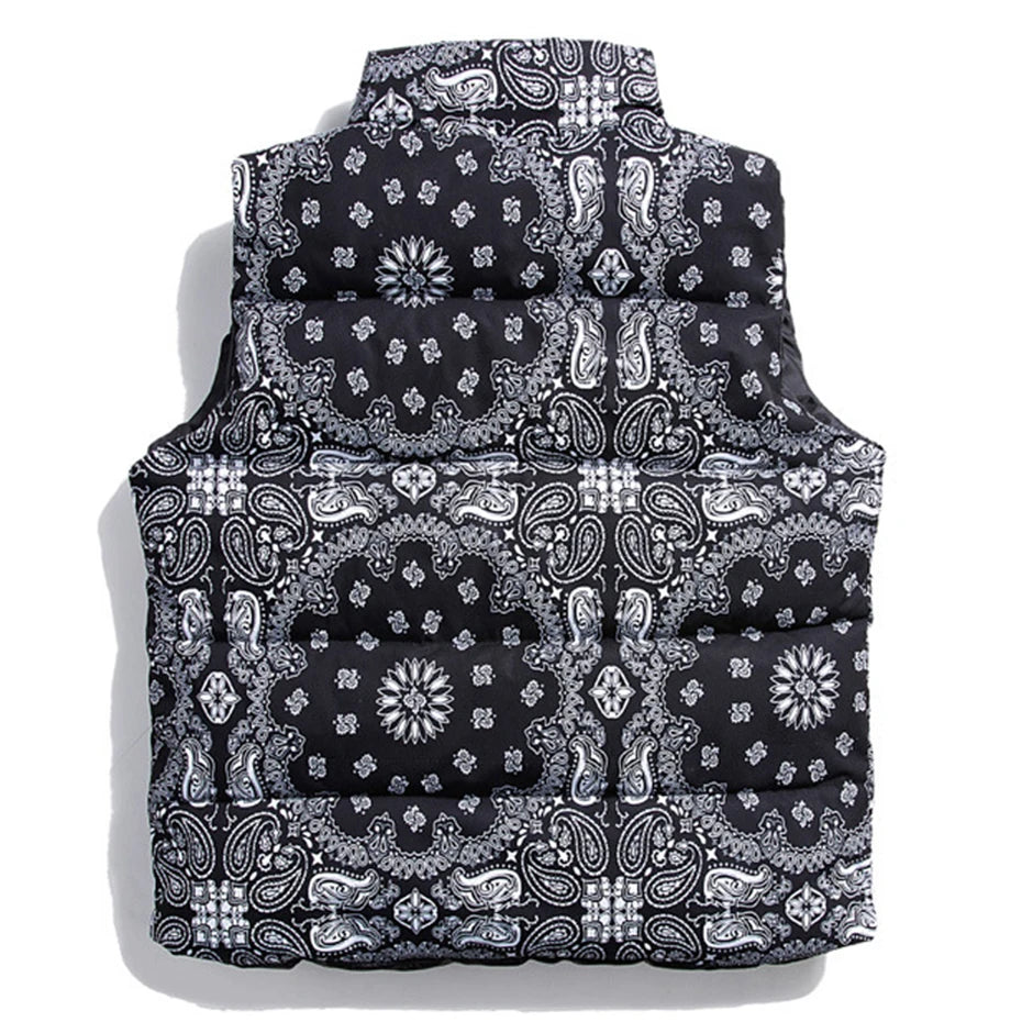 Paisley Padded Gilet , - Streetwear Vest - Slick Street