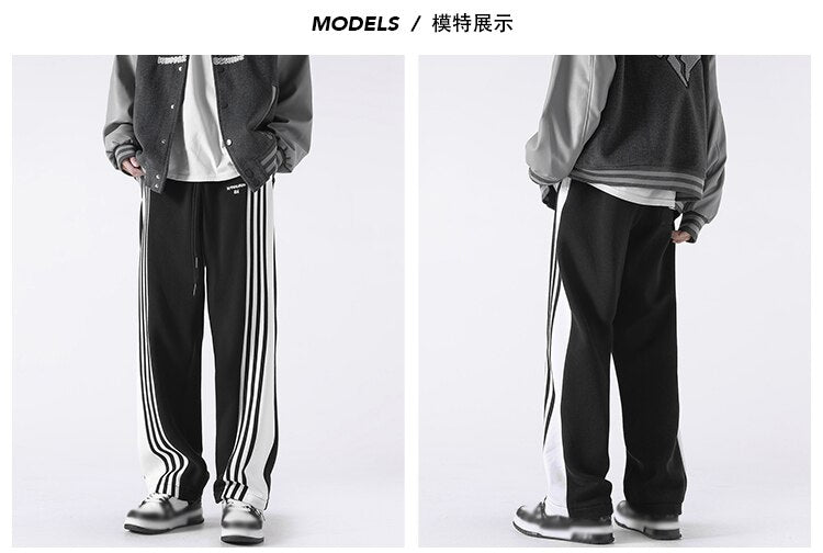 Three Bar Code Side Stripe Track Pants ,  - Streetwear Pants - Slick Street