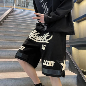 Number 66 Knee Length Shorts , - Streetwear Shorts - Slick Street