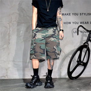 Tactical Camouflage Knee Length Shorts , - Streetwear Shorts - Slick Street
