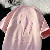 EHNGROWN Polygons Star Shape Short Sleeved T-Shirt Pink, XS - Streetwear T-Shirts - Slick Street