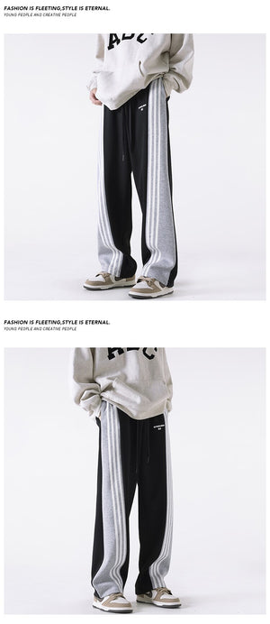 Three Bar Code Side Stripe Track Pants ,  - Streetwear Pants - Slick Street