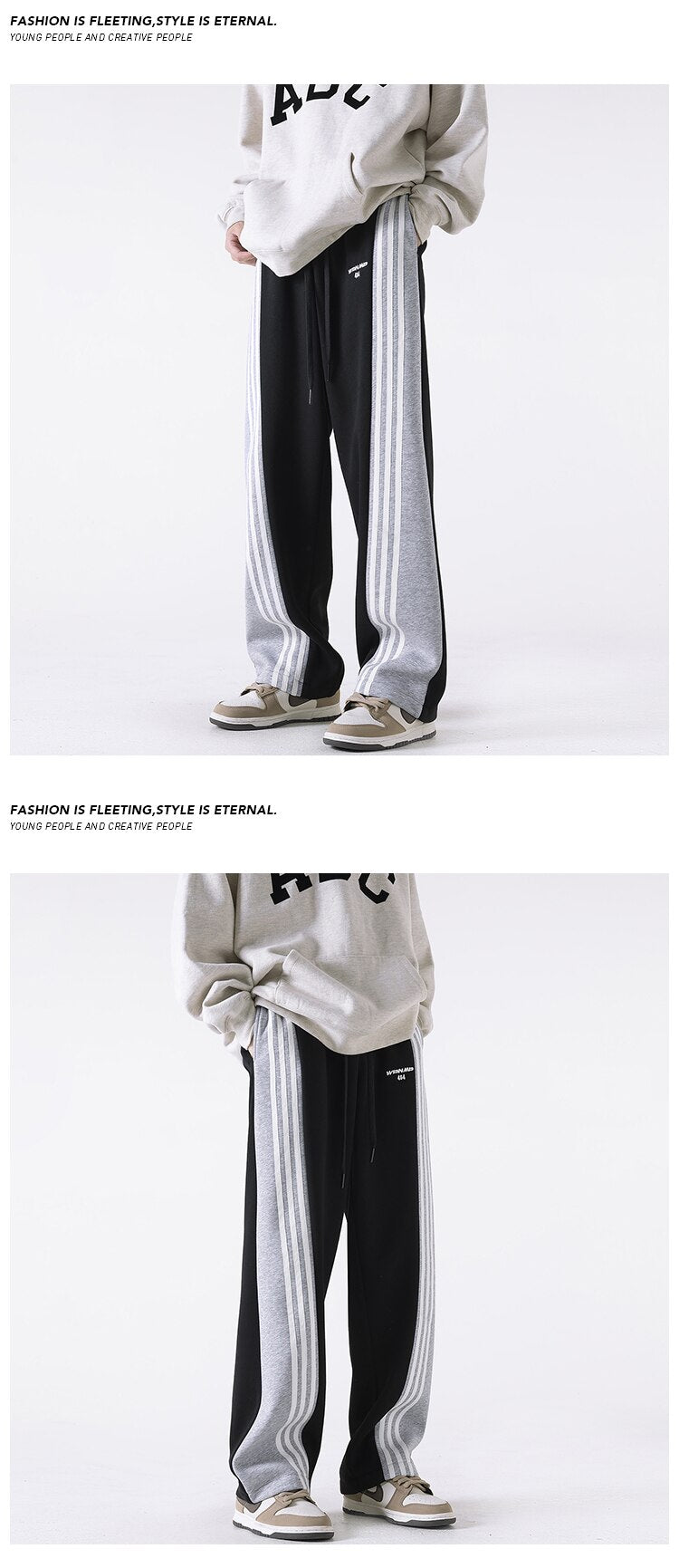 Three Bar Code Side Stripe Track Pants ,  - Streetwear Pants - Slick Street