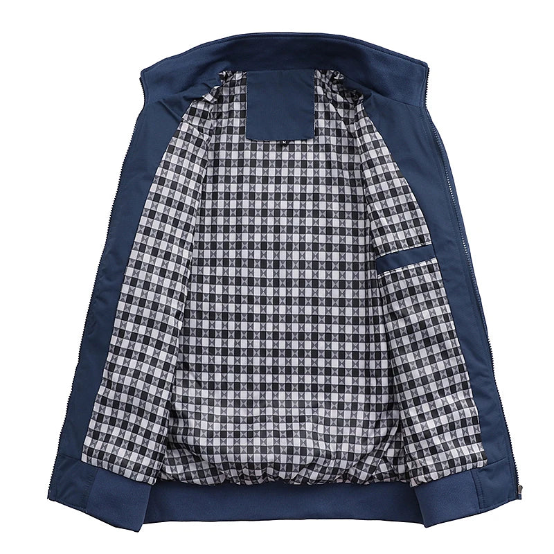 Plain Color Checkered Style Jacket , - Streetwear Jacket - Slick Street