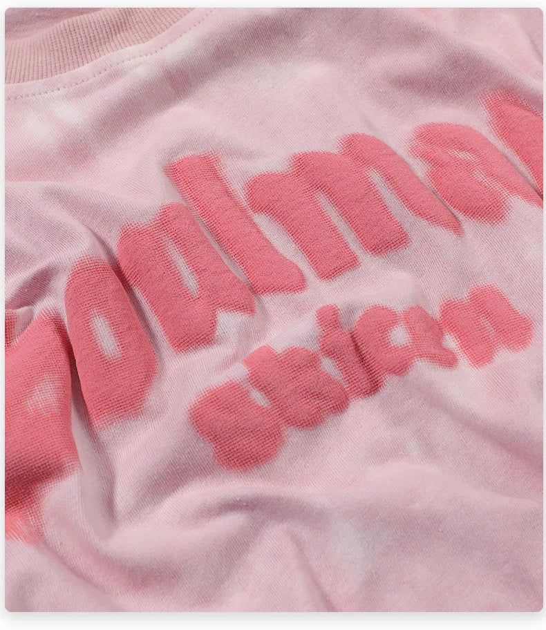 Soulmate Tie Die O-Neck Loose T-Shirt , - Streetwear T-Shirts - Slick Street