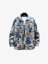 Teddy Bear Jacquard Jacket Blue, XS - Streetwear Jackets - Slick Street
