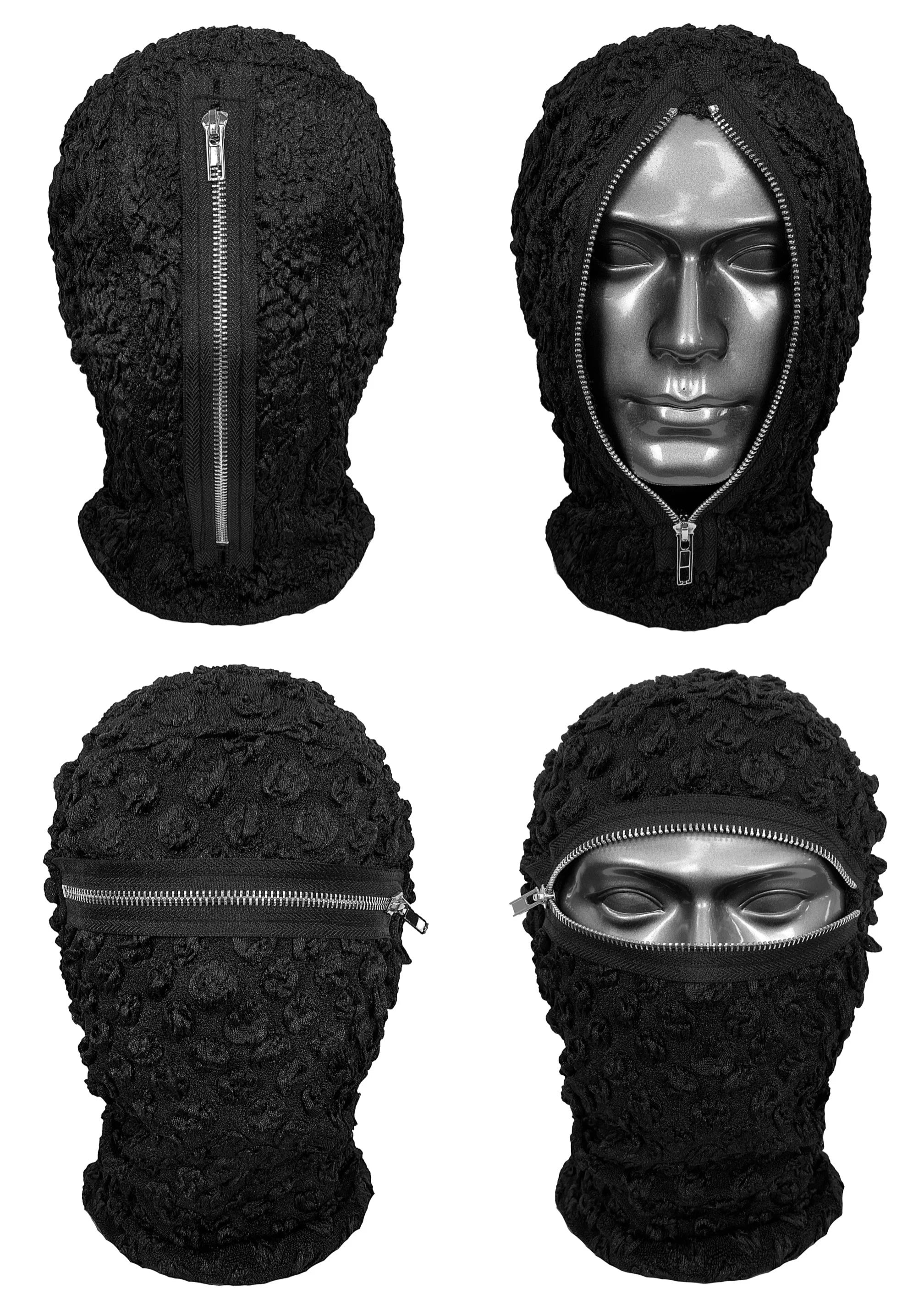 Full Face Mask Zipper Style Monkey Cap , - Streetwear Cap - Slick Street