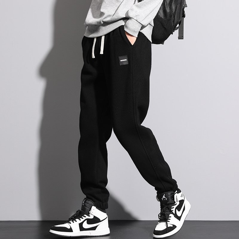 Plain Cotton Cuffed Ankle Joggers XS, Black - Streetwear Pants - Slick Street