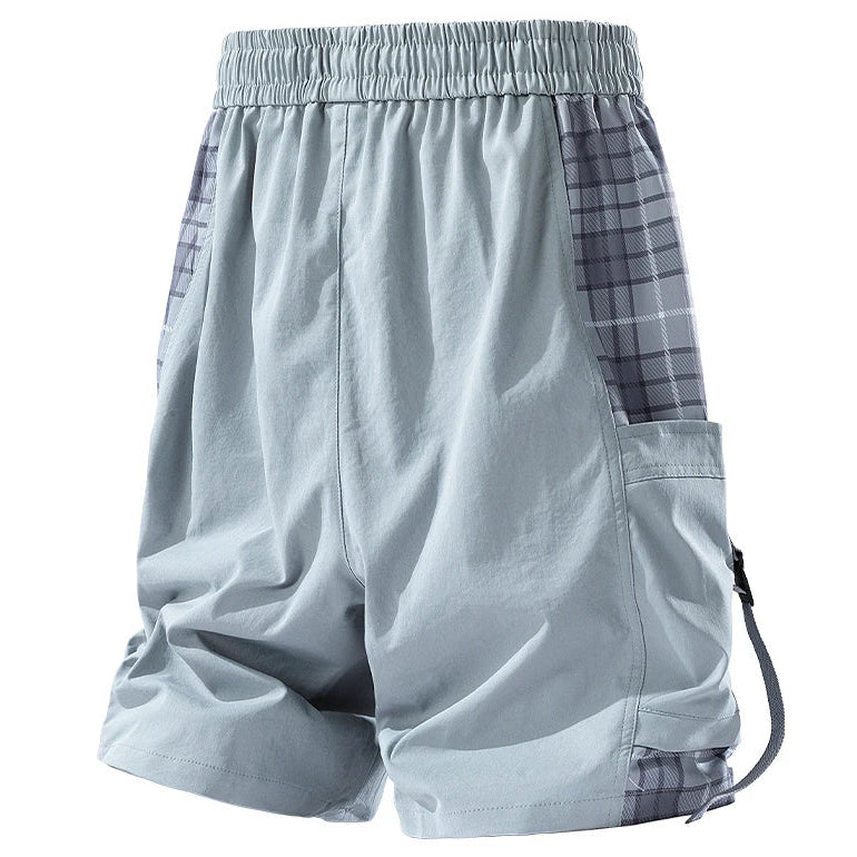 Plaid Cargo Shorts , - Streetwear Shorts - Slick Street