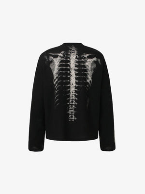 Skeleton B-Heart Graphic Sweatshirt , - Streetwear Sweatshirts - Slick Street