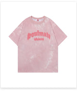 Soulmate Tie Die O-Neck Loose T-Shirt Pink, XS - Streetwear T-Shirts - Slick Street