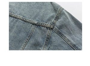 Tied Die Lapel Button Up Jean Jacket ,  - Streetwear Pants - Slick Street