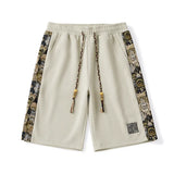 Bear Embroidery Shorts white, M - Streetwear Shorts - Slick Street