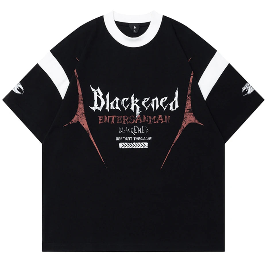 Blackened Restart The Game Oversized T-Shirt Black, S - Streetwear T-Shirt - Slick Street