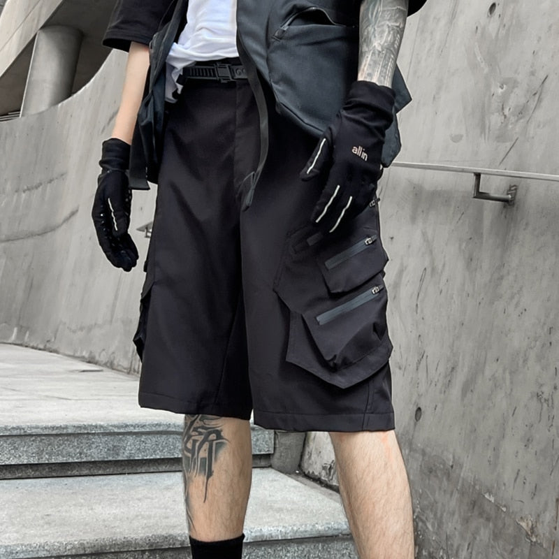 Tactical Multi Pocket Cargo Shorts Black, XS - Streetwear Shorts - Slick Street