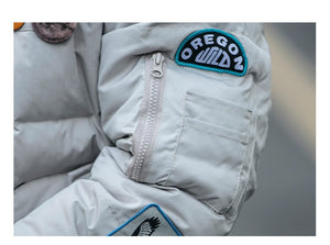 OREGON WILD Rock Patches Bomber Jacket ,  - Streetwear Jacket - Slick Street