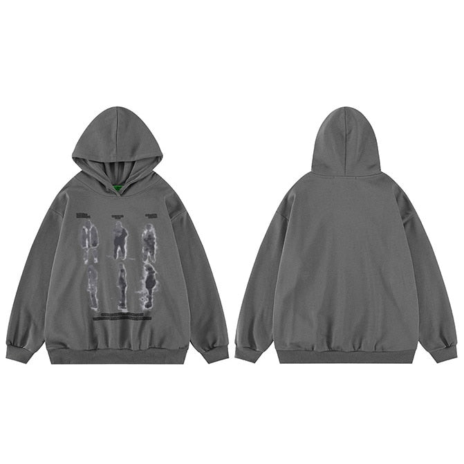 Men's Blurry Shadow Hoodie Grey, M - Streetwear Hoodie - Slick Street