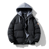 Two Tone Elegant Padded Jacket Black, L - Streetwear Jacket - Slick Street