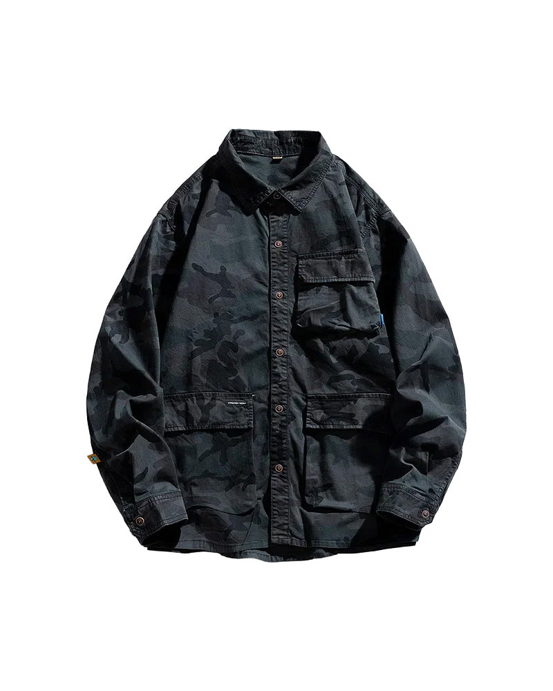 Field Camo Utility Overshirt , - Streetwear Shirt - Slick Street