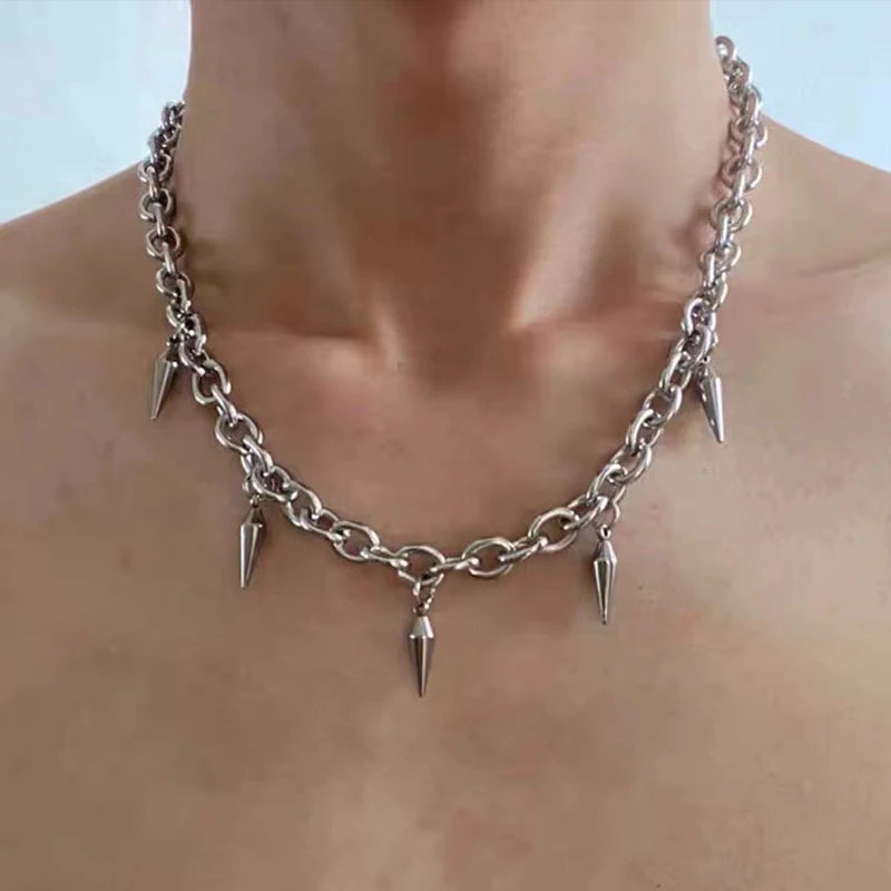 Point SA2 Steel Pendant Necklace Silver,  - Streetwear Necklace - Slick Street