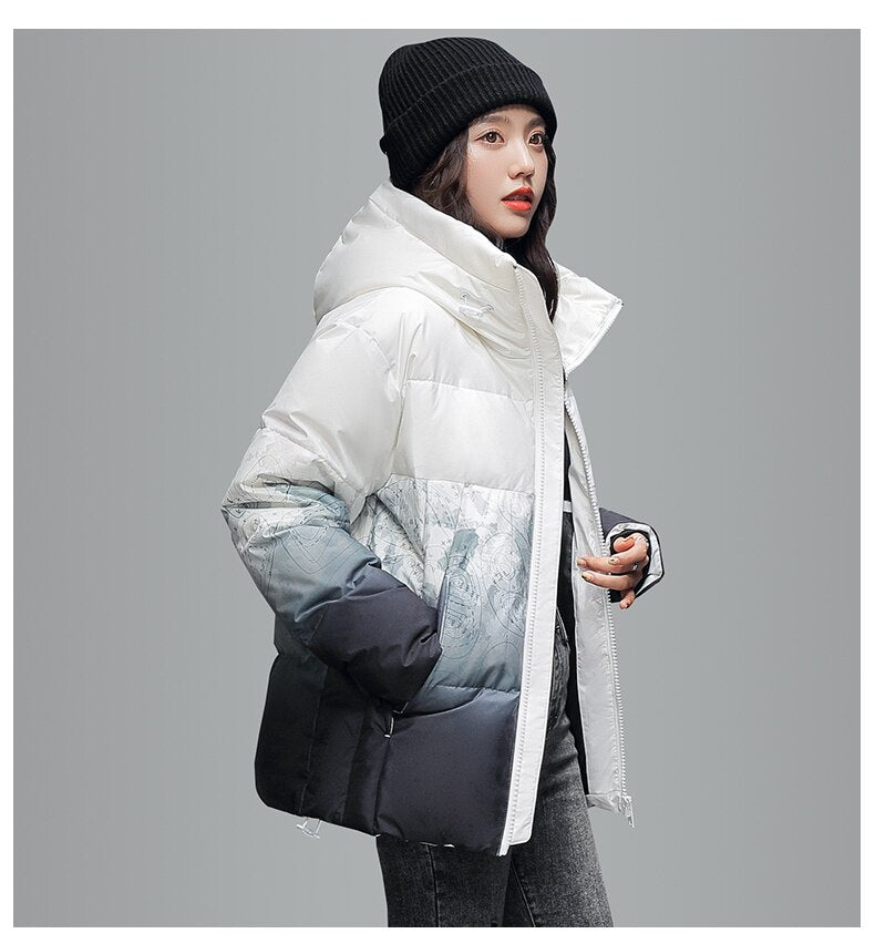 DQ Gradient Puffer Jacket ,  - Streetwear Jacket - Slick Street