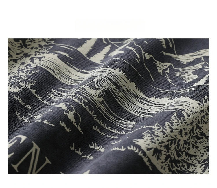 Gray Color Mountain Valley Design Sweater , - Streetwear Sweater - Slick Street