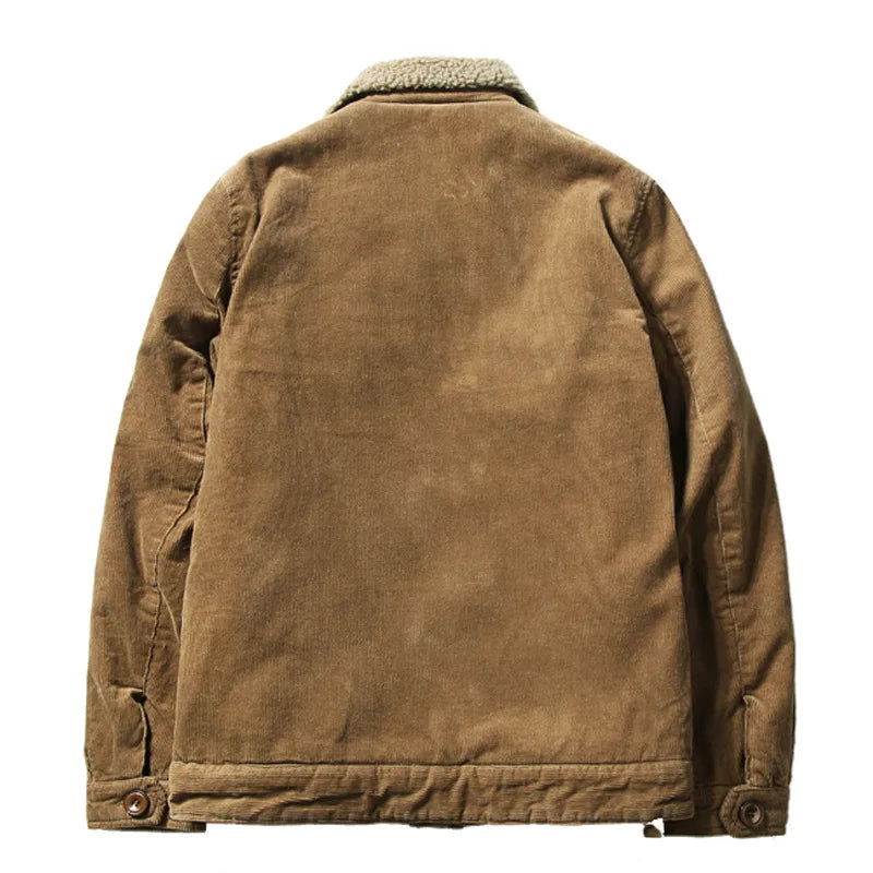 Corduroy Button Up Fleece Jacket , - Streetwear Jacket - Slick Street