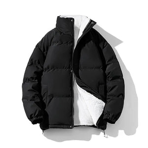 Self Color Zipper Padded Jacket Black, XS - Streetwear Jacket - Slick Street