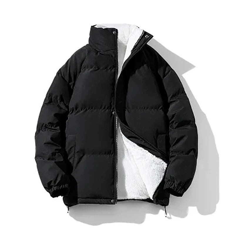 Self Color Zipper Padded Jacket Black, XS - Streetwear Jacket - Slick Street