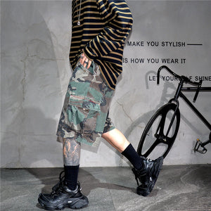 Tactical Camouflage Knee Length Shorts , - Streetwear Shorts - Slick Street