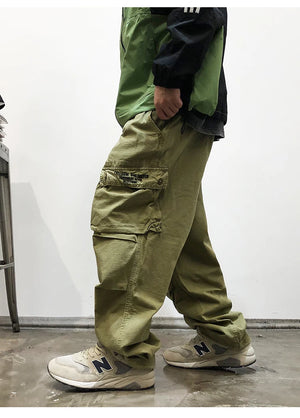 Tactical Straight Leg Elastic Waist Pants , - Streetwear Pants - Slick Street