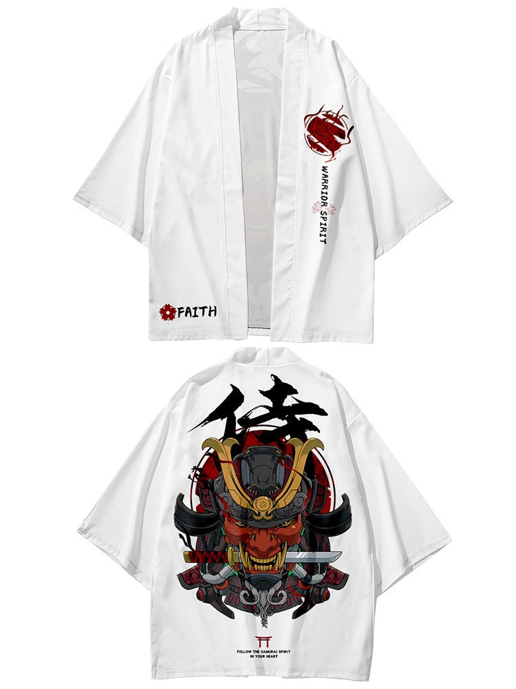 Demon Samurai Warrior With Knife T-Shirt , - Streetwear T-Shirts - Slick Street