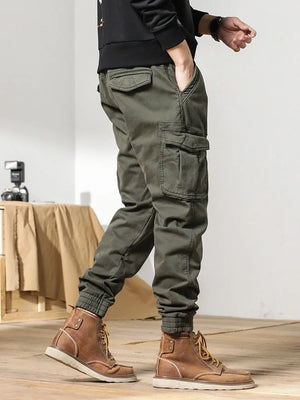 Slim Fit Elastic Ankle Pants , - Streetwear Pants - Slick Street