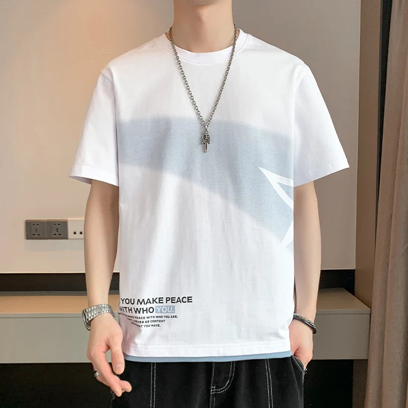 Falling Star Short Sleeves Loose T-Shirt ,  - Streetwear T-Shirt - Slick Street