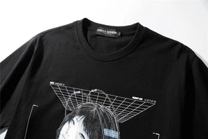 Streetwear Robotic Anime Girl Loose T-Shirt ,  - Streetwear T-Shirt - Slick Street
