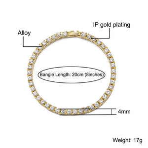 Crystal Rhinestone Tennis Necklace ,  - Streetwear Necklace - Slick Street