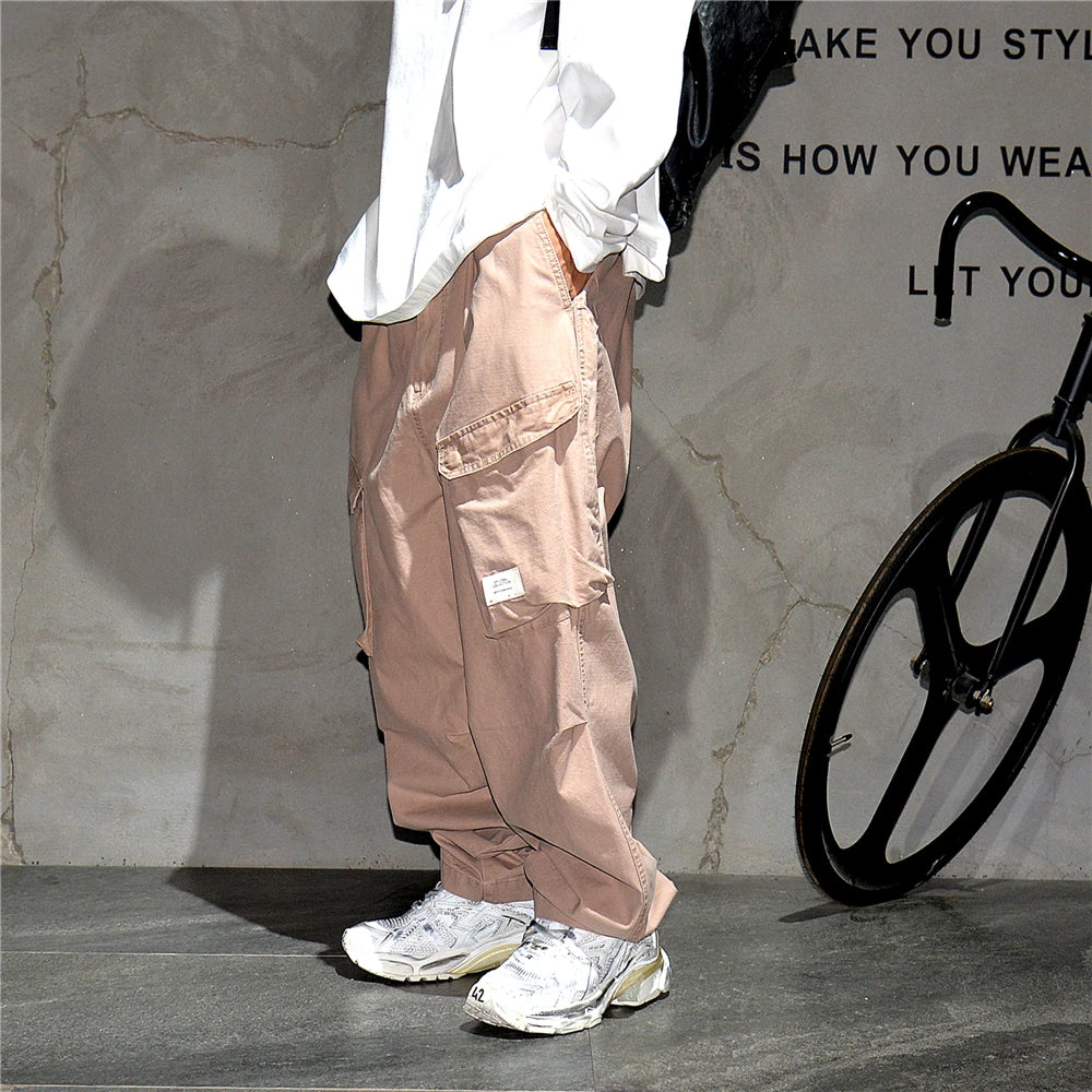 Ankle Length Baggy Cargo Pants , - Streetwear Pants - Slick Street