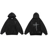 Begoberg Serbian Latin Cross Hoodie Black, M - Streetwear Hoodie - Slick Street