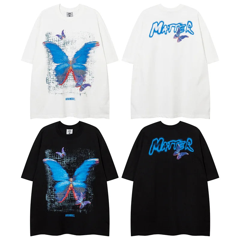MATTER Blurry Butterfly Loose-Fit T-Shirt ,  - Streetwear T-Shirt - Slick Street
