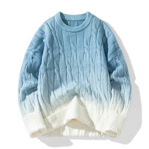Gradient Knitwear Pullover Sweater Sky Blue, XS - Streetwear Sweater - Slick Street
