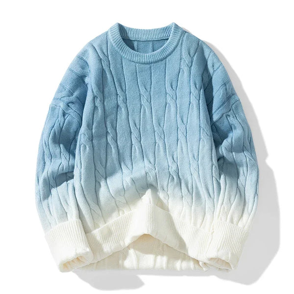 Gradient Knitwear Pullover Sweater Sky Blue, XS - Streetwear Sweater - Slick Street