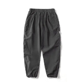 Straight Cut Nylon Loose Joggers Gray, XS - Streetwear Pants - Slick Street