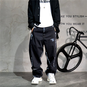 Ebony Black Splash Paint Style Pants , - Streetwear Pants - Slick Street