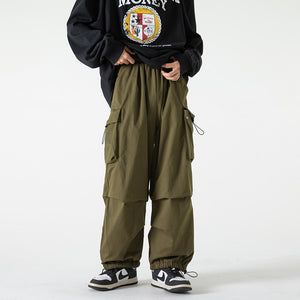 Straight Elastic Ankle Style Baggy Pants ,  - Streetwear Pants - Slick Street