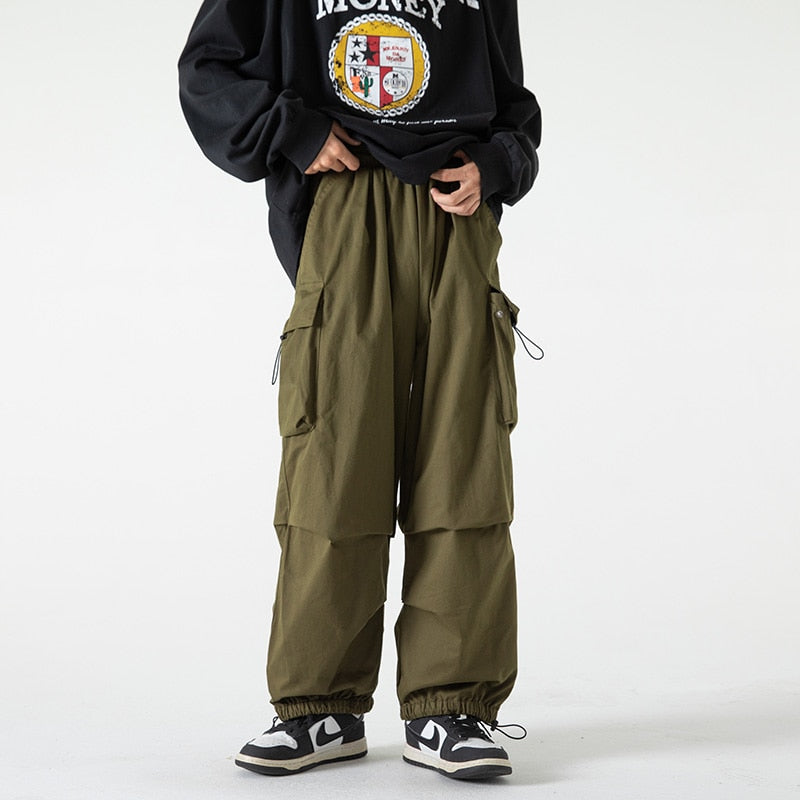 Straight Elastic Ankle Style Baggy Pants ,  - Streetwear Pants - Slick Street
